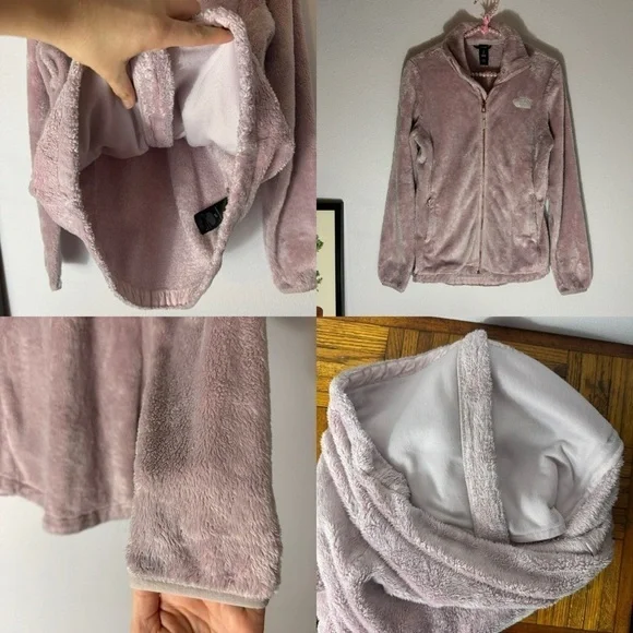 The North Face Osito pale pink teddy bear full zip jacket size Small - Picture 11 of 16